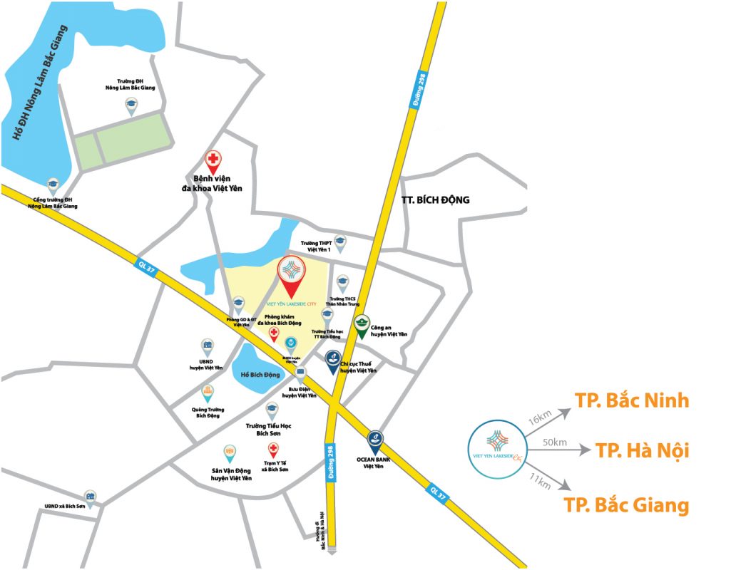 vị trí Việt Yên Riverside liên kết vùng và vị trí dự án Việt Yên Riverside